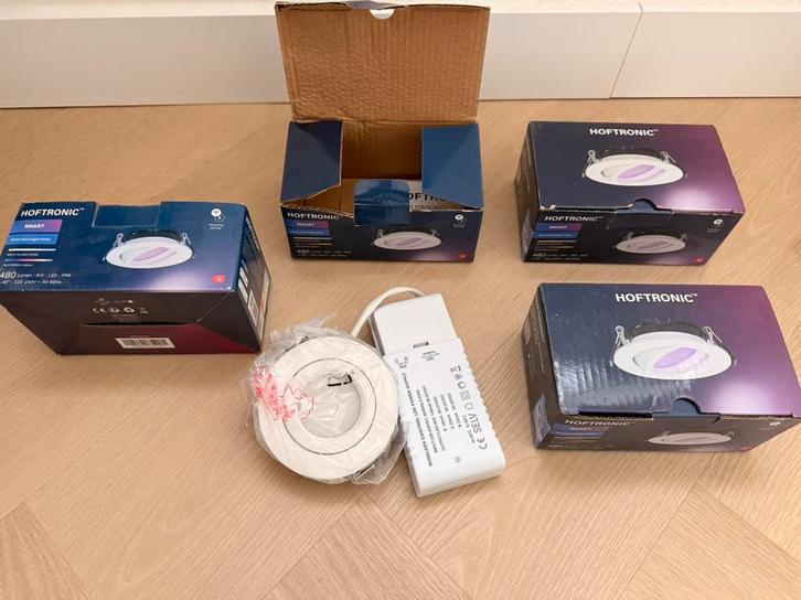 NIEUW Hoftronic Smart inbouwspots (Rome Downlight White), Huis en Inrichting, Lampen | Spots, Nieuw, Plafondspot of Wandspot, Metaal of Aluminium