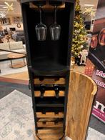 Wijnkast industrieel mango metaal op wielen Direct/Leverbaar, Huis en Inrichting, Woonaccessoires | Wijnrekken, 5 tot 15 flessen