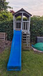 Houten Speelhuisje met Glijbaan, Kinderen en Baby's, Speelgoed | Buiten | Speelhuisjes, Ophalen, Gebruikt, Hout