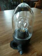 Vintage buitenlamp bakeliet met glas, Gebruikt, Wandlamp, Ophalen of Verzenden, 50 tot 250 watt