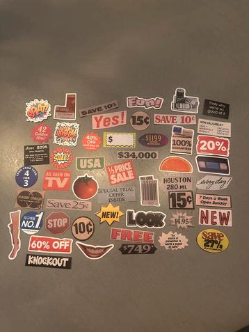 Vintage Amerikaanse Prijs Stickers - Set beschikbaar voor biedingen
