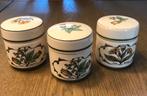 3 oude OPG apothekerspotten met deksel. Handbeschilderd., Antiek en Kunst, Antiek | Keramiek en Aardewerk, Ophalen of Verzenden