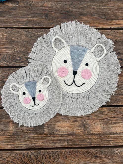 Set van 2 macrame wandhanger dierenkoppen, Kinderen en Baby's, Kinderkamer | Inrichting en Decoratie, Nieuw, Ophalen of Verzenden