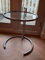 ClassiCon Eileen Grey E1027 bijzettafel glas chroom design, Ophalen, Minder dan 55 cm, Rond, 60 cm of meer