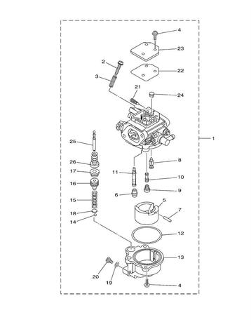 yamaha 6pk 4takt 2 cilinder caburateur onderdelen beschikbaar voor biedingen