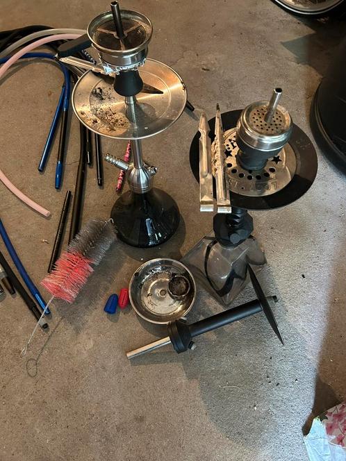 Waterpijp 2Shishas plus heleboel slangen, Verzamelen, Rookartikelen, Aanstekers en Luciferdoosjes, Gebruikt, Ophalen of Verzenden