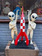 Retro Alien Beelden met Raket Kuifje, Verzamelen, Stripfiguren, Ophalen, Kuifje, Gebruikt, Overige typen