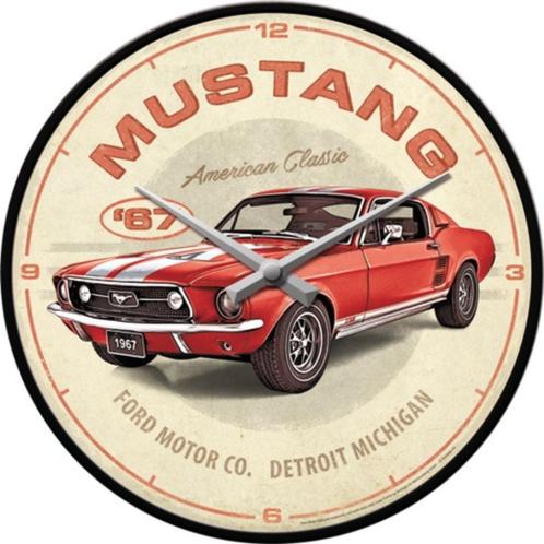 Ford Mustang GT1967 reclame klok wandklok wand decoratie, Verzamelen, Automerken, Motoren en Formule 1, Nieuw, Ophalen of Verzenden