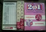 reclame D.A. 2 in 1 cijferspel & Letterspel met dobbelstenen, Een of twee spelers, Ophalen of Verzenden, Zo goed als nieuw
