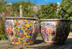 Set Chinese bloempotten, Tuin en Terras, Bloempotten, Ophalen, Overige materialen, Gebruikt, Rond