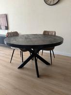 Ronde mangohouten eettafel - 130cm, Ophalen, Gebruikt, 100 tot 150 cm, Rond