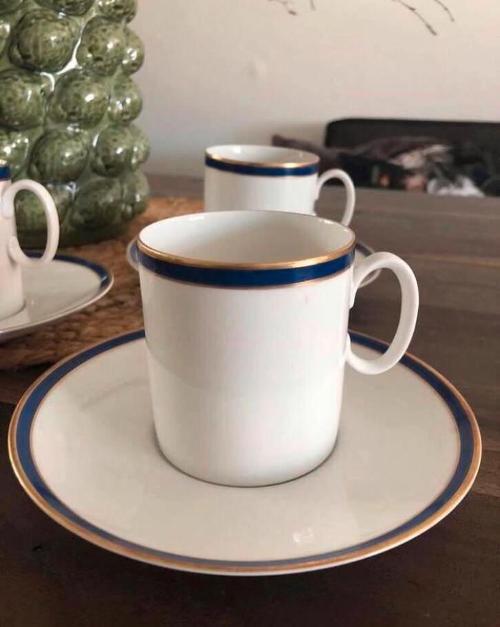 💝 Vintage THOMAS MEDAILLON AGAAT kop schotel blauw goud, Huis en Inrichting, Keuken | Servies, Zo goed als nieuw, Kop(pen) en/of Schotel(s)