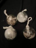 4 glazen kerstballen met veertjes, Antiek en Kunst, Ophalen of Verzenden