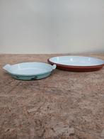 Twee vintage emaille schalen, ovenschaal, Ophalen of Verzenden