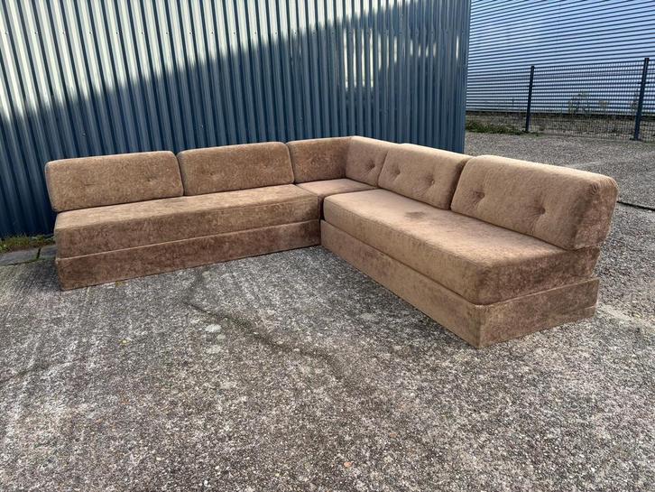 Vintage hoekbank element bank, Huis en Inrichting, Banken | Complete zithoeken, Gebruikt, Ophalen