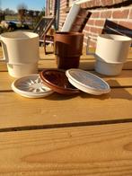 Tupperware mokken met deksel, Huis en Inrichting, Keuken | Tupperware, Ophalen of Verzenden, Zo goed als nieuw, Bruin, Beker of Kan
