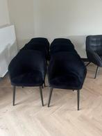 Zwarte velvet eetkamerstoelen, Huis en Inrichting, Stoelen, Ophalen, Zo goed als nieuw, Zwart