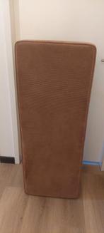 Poef - 4 bruine houten poten - rib stof bruin - 120x46cm, Ophalen, Minder dan 50 cm, Gebruikt, 100 tot 125 cm