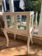 Oud theekastje vitrine kastje wit, Ophalen, Gebruikt, 50 tot 100 cm, Glas