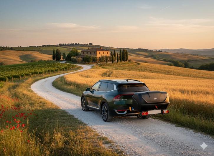 Peruzzo GP Trekhaakkoffer/Towbox  huur vanaf €6 p/dag 340L, Auto diversen, Dakkoffers, Nieuw, Ophalen