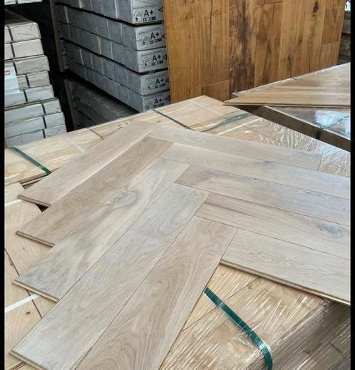 WEEKAANBIEDING! EIKEN VISGRAAT PARKET KANT & KLAAR GEOLIED, Huis en Inrichting, Stoffering | Vloerbedekking, Nieuw, Parket, Wit