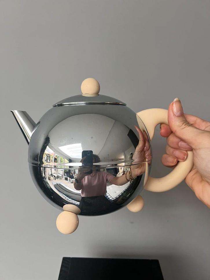 BREDEMEIJER DUET BELLA ROND DUBBELWANDIG RVS THEEPOT 0,75 L, Huis en Inrichting, Keuken | Keukenbenodigdheden, Zo goed als nieuw