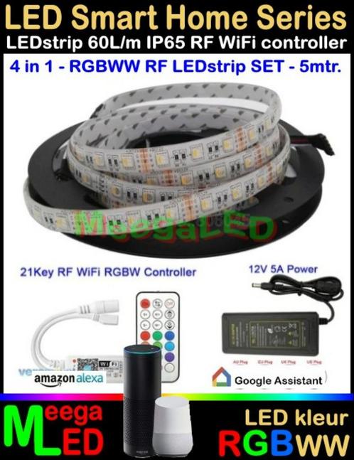 LED Tuya Smart Home Wifi RGB-WW RF LEDstrip Set 60LED - 5 m, Huis en Inrichting, Lampen | Overige, Nieuw, Ophalen of Verzenden