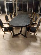 Ovale vergadertafel met 8 stoelen, Huis en Inrichting, Ophalen, Gebruikt, 100 tot 150 cm, 200 cm of meer