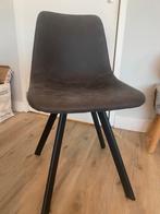 4 donkergrijze eetkamerstoelen, Ophalen, Zo goed als nieuw, Grijs, Vier