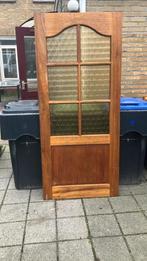 Houten binnendeur met glas, 88x200cm, Doe-het-zelf en Verbouw, Deuren en Horren, Ophalen, Gebruikt, 80 tot 100 cm, Binnendeur