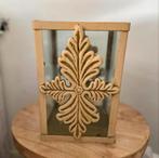 Mooi Beige Metalen Windlicht 25cm, Beige, Ophalen of Verzenden, Zo goed als nieuw, Metaal