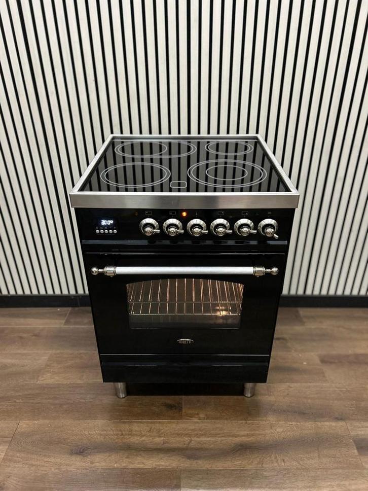 Luxe Fornuis Boretti keramisch 4 zones 60x60 cm 300 graden, Witgoed en Apparatuur, Fornuizen, Zo goed als nieuw, Vrijstaand, Gas