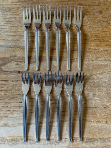 12 Vintage Sola Elite Desiree taartvorkjes gebaksvorkjes beschikbaar voor biedingen