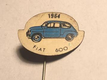 Metalen FIAT 600 1964 Automodel Speld (Blauw/Wit/Zwart). beschikbaar voor biedingen
