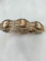 Prachtige antieke zilveren filigree camee armband., Verzenden, Zilver, Armband