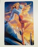 Sexy Airforce Pin up Retro metalen wandbord vliegtuig, Ophalen of Verzenden, Amerika, Foto of Poster