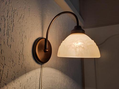 wandlamp, Huis en Inrichting, Lampen | Wandlampen, Zo goed als nieuw, Glas, Metaal, Ophalen of Verzenden