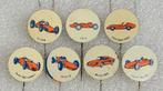 7 Speldjes Oude Race Auto's, Ophalen of Verzenden, Gebruikt, Transport, Speldje of Pin