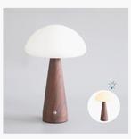 Nieuwe sfeervolle 30 cm usb mushroom paddestoel lamp walnoot, Ophalen of Verzenden, Nieuw, Hout, Minder dan 50 cm