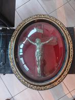 grote crucifix in  vergulde kader beeld brons, Ophalen