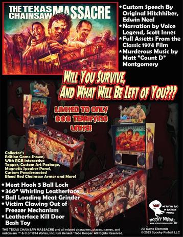 Texas Chainsaw Massacre flipperkast Spooky Pinball beschikbaar voor biedingen