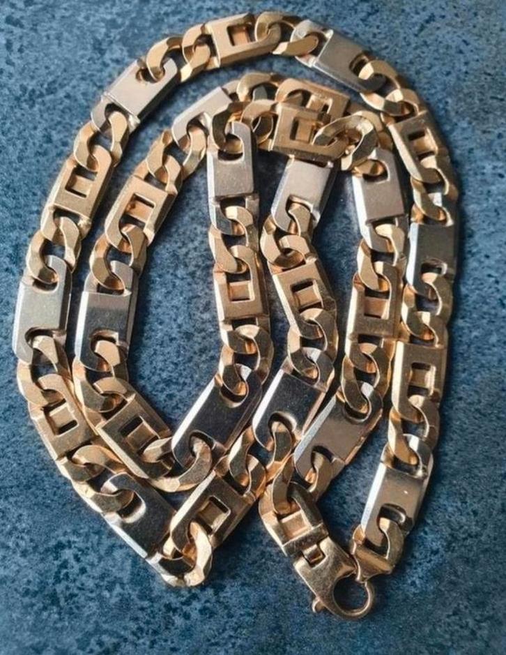 Rolex schakel monte carlo koningsketting magnum18kt goud 750, Sieraden, Tassen en Uiterlijk, Kettingen, Zo goed als nieuw, Goud