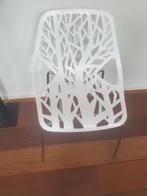 4 witte design/ moderne stoelen - kunststof, Ophalen, Kunststof, Wit, Zo goed als nieuw