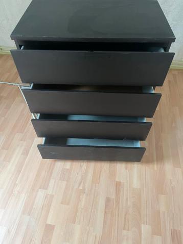 Zwarte Malm ladekast met 4 lades - afbeelding 3