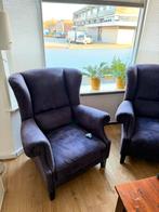 2 x fauteuil Blauw/bruin/paars, Huis en Inrichting, Fauteuils, Ophalen, Zo goed als nieuw, 75 tot 100 cm, 50 tot 75 cm