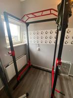 Powerrack met pull up bar, dip bar, en safety spotters, Ophalen, Zo goed als nieuw, Metaal, Krachtstation
