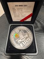 5 troy ounce zilveren 200 euro munt met 2 gram goud, Ophalen of Verzenden, Zilver