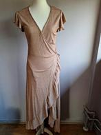 Nieuwe lange taupe glitter stretch jurk, one size, Nieuw, Ophalen of Verzenden, Bruin