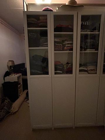 2x billy boekenkast 40x28x202 wit met oxberg deuren