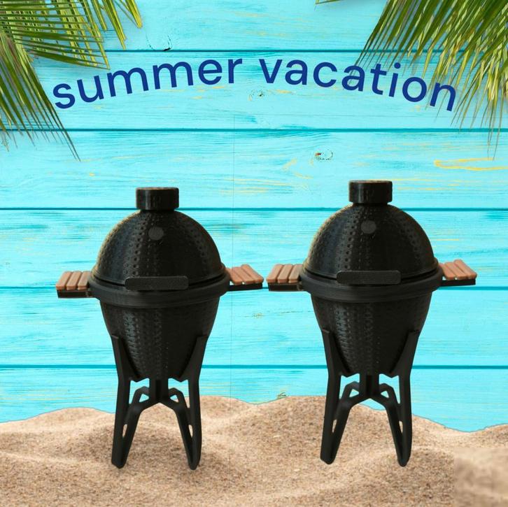 Kamado️  zwart tafels BBQ  barbeque peper & zoutstel, Tuin en Terras, Houtskoolbarbecues, Nieuw, Ophalen of Verzenden
